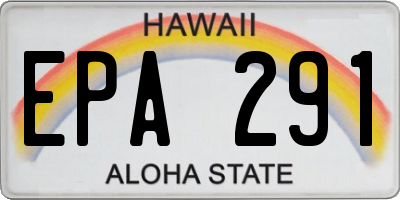 HI license plate EPA291