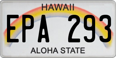 HI license plate EPA293