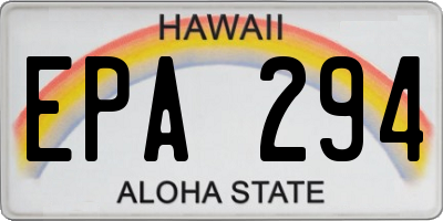 HI license plate EPA294