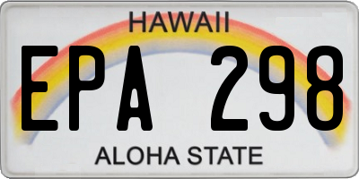 HI license plate EPA298
