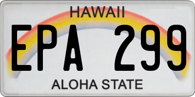 HI license plate EPA299