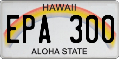 HI license plate EPA300