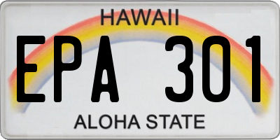 HI license plate EPA301