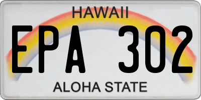 HI license plate EPA302