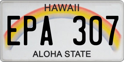 HI license plate EPA307