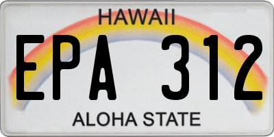 HI license plate EPA312