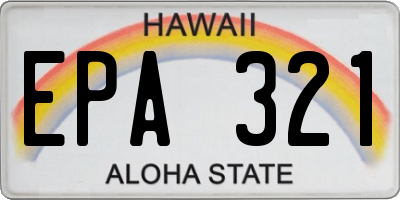 HI license plate EPA321