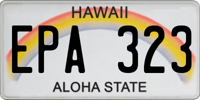HI license plate EPA323