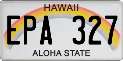 HI license plate EPA327