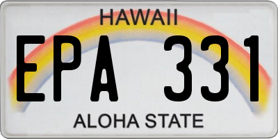 HI license plate EPA331