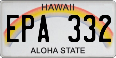 HI license plate EPA332