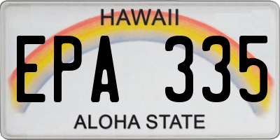 HI license plate EPA335