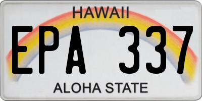 HI license plate EPA337