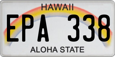 HI license plate EPA338