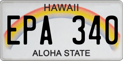 HI license plate EPA340