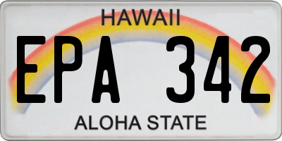 HI license plate EPA342