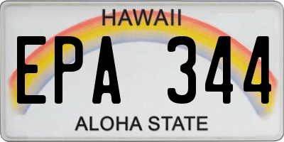 HI license plate EPA344
