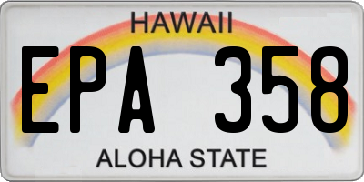 HI license plate EPA358
