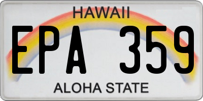 HI license plate EPA359