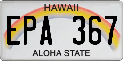 HI license plate EPA367
