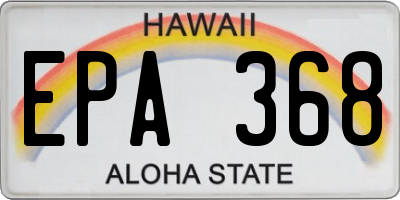 HI license plate EPA368