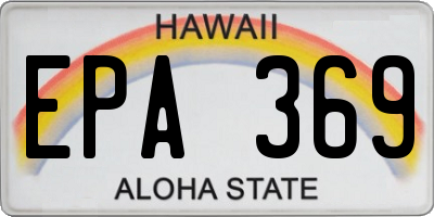 HI license plate EPA369