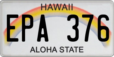 HI license plate EPA376