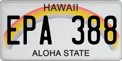 HI license plate EPA388