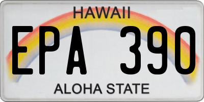 HI license plate EPA390