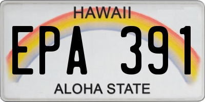 HI license plate EPA391