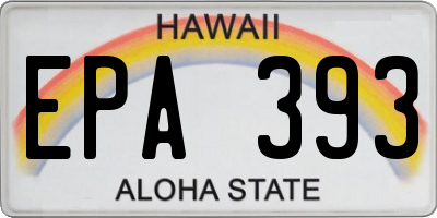 HI license plate EPA393
