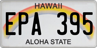 HI license plate EPA395