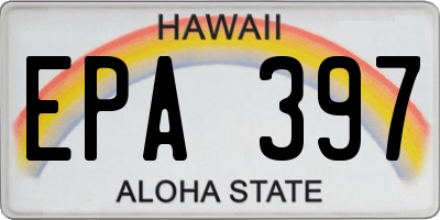 HI license plate EPA397