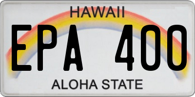 HI license plate EPA400