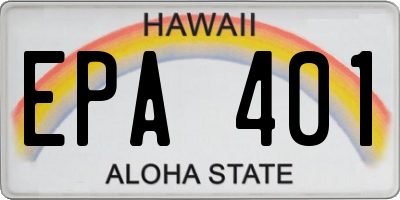 HI license plate EPA401