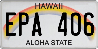 HI license plate EPA406