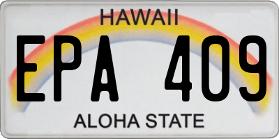 HI license plate EPA409