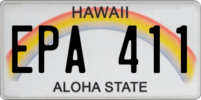 HI license plate EPA411