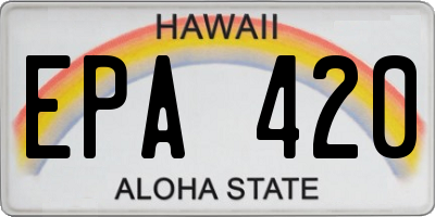 HI license plate EPA420
