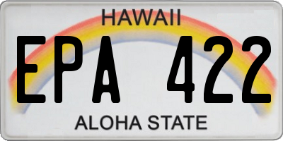 HI license plate EPA422
