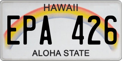 HI license plate EPA426