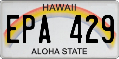 HI license plate EPA429