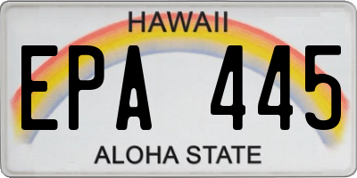 HI license plate EPA445