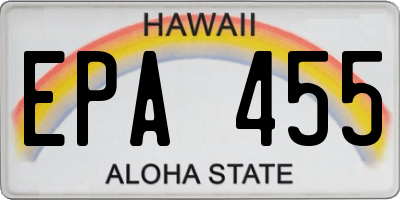 HI license plate EPA455
