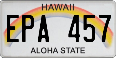 HI license plate EPA457