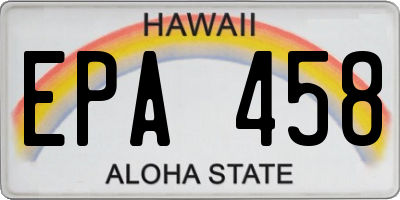 HI license plate EPA458