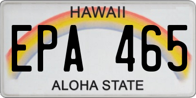 HI license plate EPA465