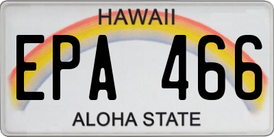 HI license plate EPA466