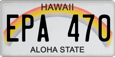 HI license plate EPA470
