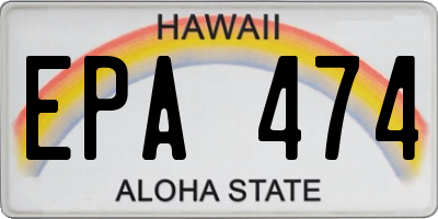 HI license plate EPA474